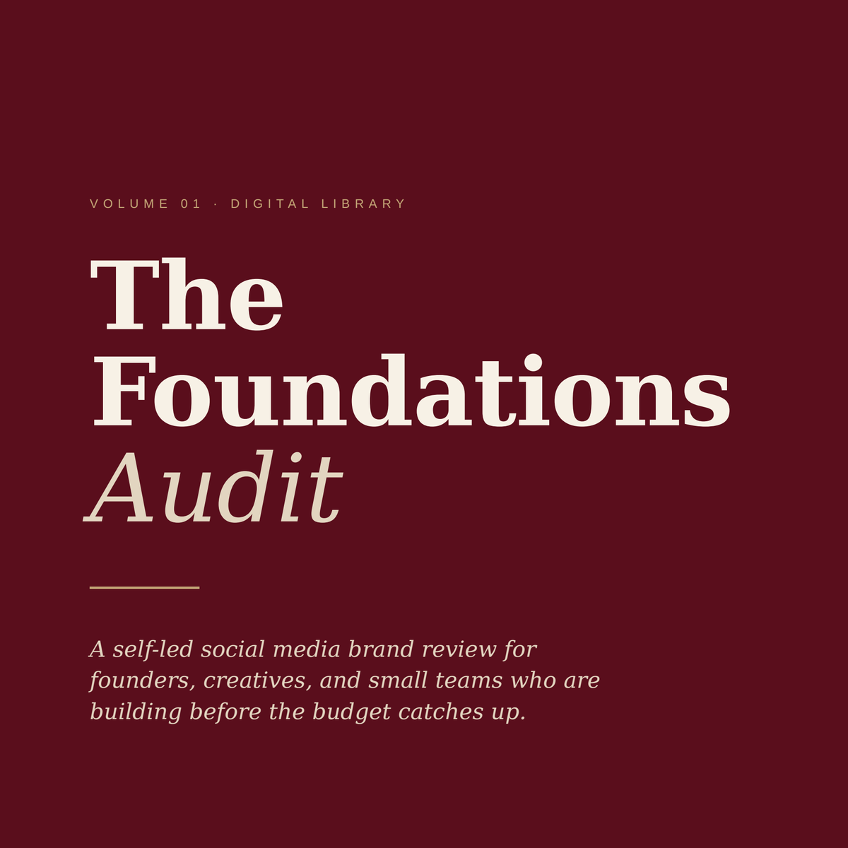 The Foundations Audit — Volume 01, Digital Library